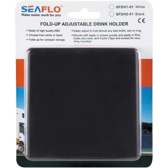 SEAFLO Fold-Up Adjustable Drink Holder, Black image number 7