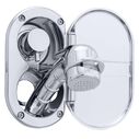 Aidack Transom Shower Hot/Cold Mixer, Chrome Cup & Lid, Small Chrome Sprayer, 6' Black Rubber Hose, Chrome Aidack Handle image number 2