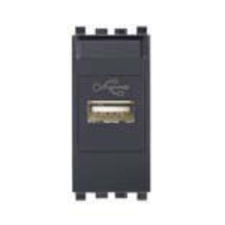 Vimar Eikon USB Data Connector Outlet with Screw Terminals, Grey