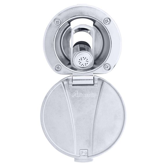 Recessed Shower Chrome Cup with Stainless Steel Lid, Hammer-Head Arctic White Sprayer, 6' White Rubber Hose image number 3
