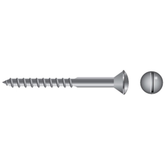 #6 X 1/2" Stainless Steel Slotted Oval-Head Wood Screws, 100-Pack image number 0