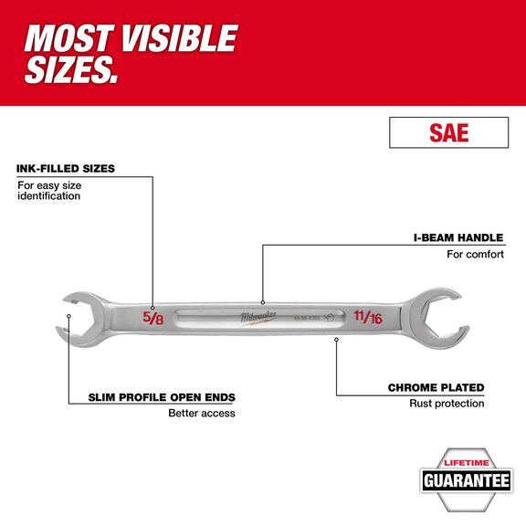 Double End Flare Nut Wrench Set - SAE, 5 Piece image number 1