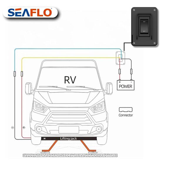 SEAFLO Power Stabilizer Jack Rocker Switch with Wiring Harness, 30A, 12V/24V image number 8