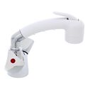 Trinidad Head/Shower Combo Faucet Small Arctic White Sprayer No Hook, 10' White Rubber Hose Chrome/Arctic White image number 2