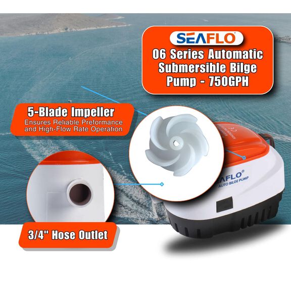 SEAFLO 750 GPH 24V Automatic Submersible Bilge Pump with Float Switch image number 4