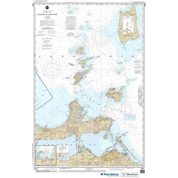 Maptech&reg; NOAA Recreational Waterproof Chart-Islands in Lake Erie; Put-In-Bay, 14844 image number 0