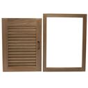 Right Hand Teak Louvered Door & Frame, 15" x 20" image number 2
