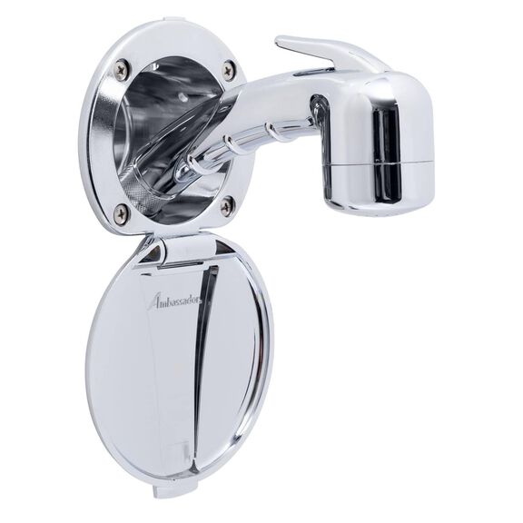 Recessed Shower Chrome Cup & Lid, Small Chrome Sprayer No Hook, 6' Stainless Steel Hose image number 0