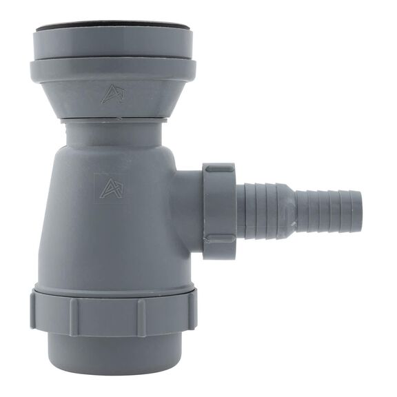 2" Drain, Trap Sink Drain, 3/4" & 1" Hose Barb, w/Strainer, w/Chain Stopper Brushed  Finish image number 1
