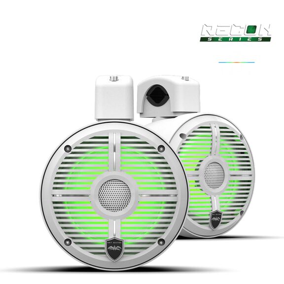 Wet Sounds Recon 6.5-Inch Coaxial Tower Speakers w/ XW White RGB Grilles image number 0