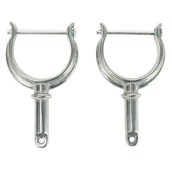 Chrome-Plated Zamac Pinned Oarlock Horn Shank, 1 3/4" Length image number 0