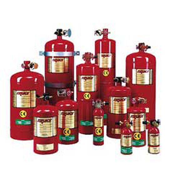 MA2 Fire Extinguisher, HFC-227ea Suppression Agent, 1150cu.ft. Coverage, 10"D x 22"H, 76.5lb. Agent Weight image number 0