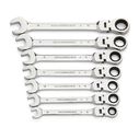 7-Piece Metric Flex Ratcheting Combo Wrench Set image number 0