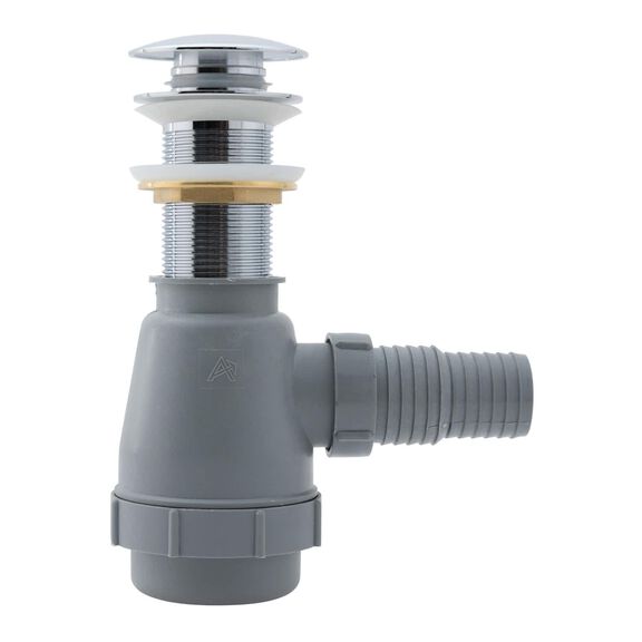 1-3/4" Drain, Touch Trap Sink Drain with Cover no Overflow, 1-1/4" & 1-1/2" Hose Barb Chrome image number 1