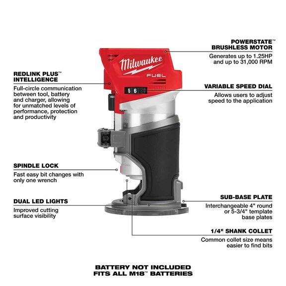 M18 FUEL&trade; Compact Router image number 1