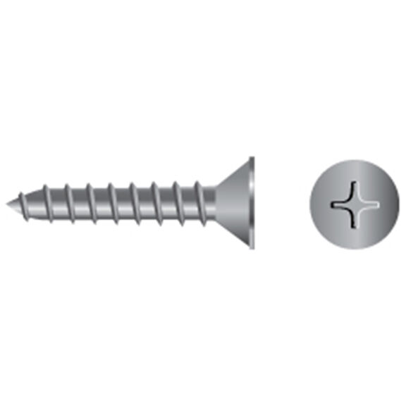 Stainless Steel Phillips Flat-Head Tapping Screws image number 0
