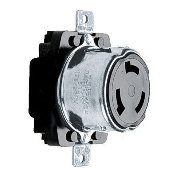 Hubbell Marine Locking Receptacle, 3P4W, 50A 125/250V, Yellow image number 1