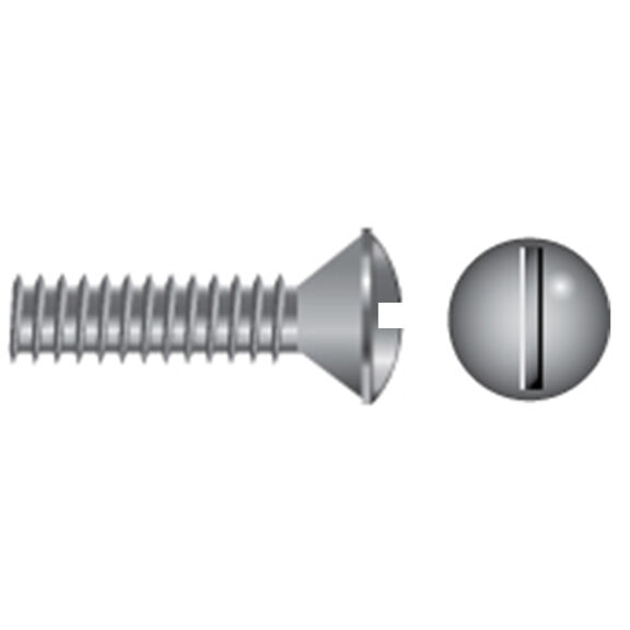 1/4-20 X 3" Stainless Steel Slotted Oval-Head Coarse Thread Machine Screws, 25-Pack image number 0