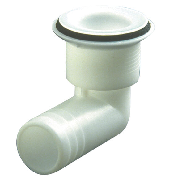 1 1/4" 90&deg; Plastic Drain Fitting, Fits 1" Hose image number 0