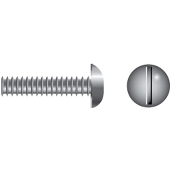 1/4-20 X 1" Stainless Steel Slotted Round-Head Coarse Thread Machine Screws, 100-Pack image number 0