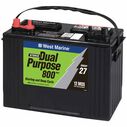 Group 27 Dual Purpose Marine Battery, 80 Amp Hours, 650 Cold Cranking Amps, 800 Marine Cranking Amps, 190 Reserve Minutes image number 0