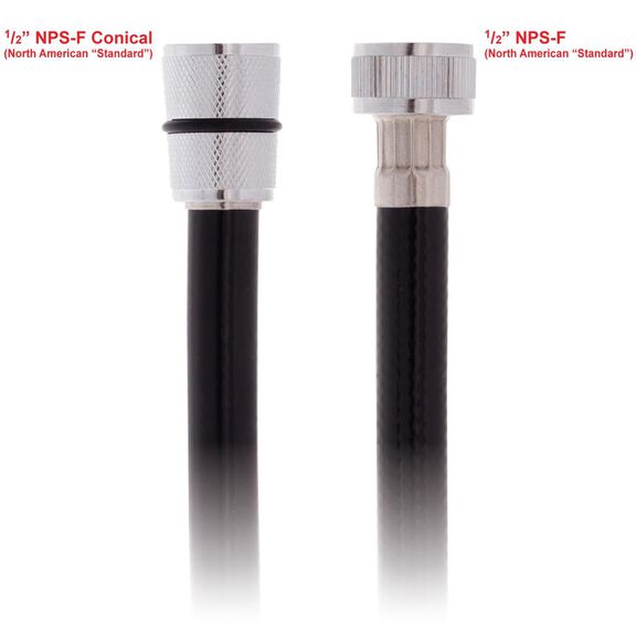 Hose 6' Rubber PVC 1/2" NPS-F + 1/2" NPS-F Black image number 1