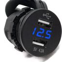 Dual Port USB Socket with Voltmeter image number 0