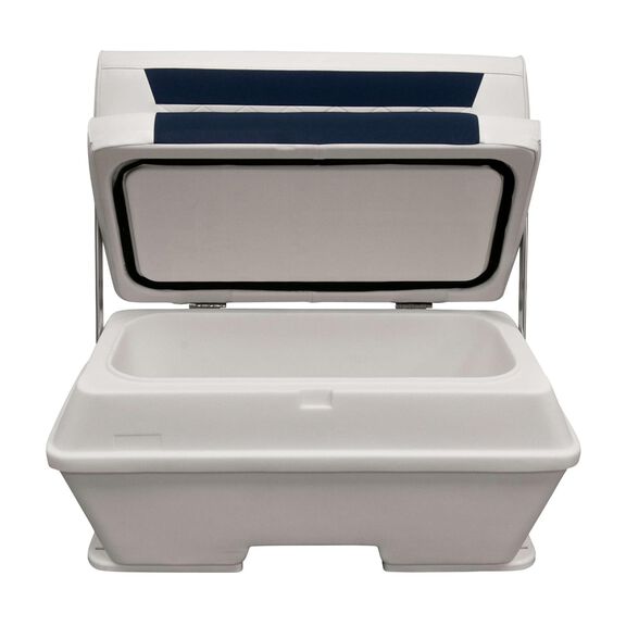 Wise DLX156-1904 DLX Pontoon Series 70 Quart Swingback Cooler Seat - White / Mariner Blue image number 3