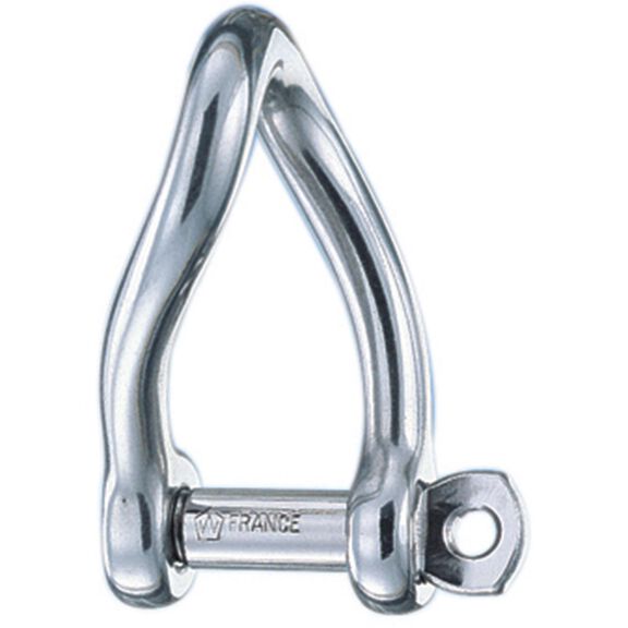 3/16" Stainless Steel Self-Locking Twisted "D" Shackle image number 0