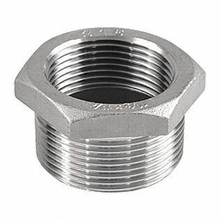 3/4" X 1/2"    MNPT x FNPT     316 Stainless Steel  Reducing Bushing