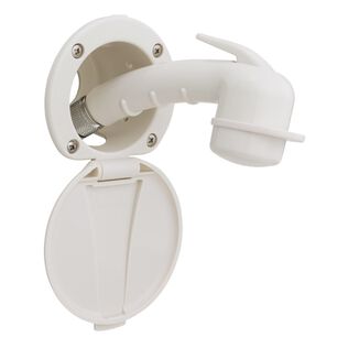 Recessed Shower Warm White Cup & Lid, Small Warm White Sprayer, 6' Stainless Steel Hose