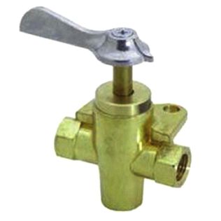Three-Way Brass Shut Off Valve with Detent, 3/8" FNPT