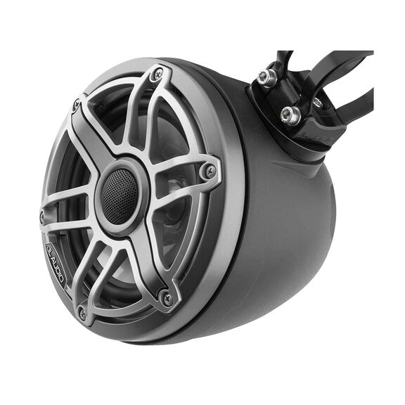 M6-650VEX-Mb-S-GmTi 6.5" Enclosed Coaxial Speakers, Matte Black Enclosure, Gunmetal Trim Ring, Titanium Sport Grille image number 2