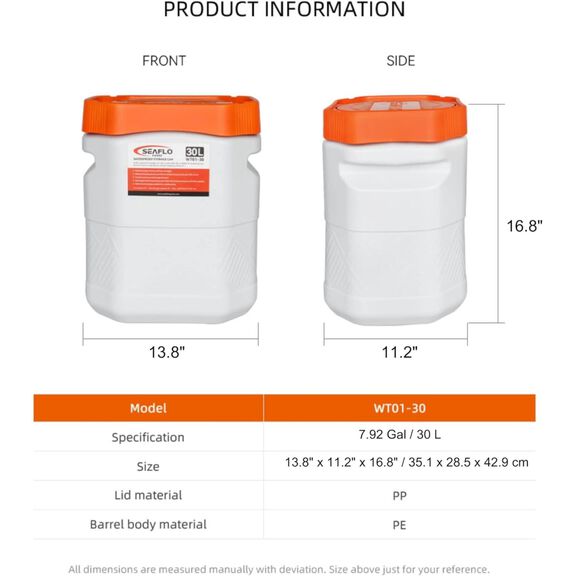 SEAFLO Waterproof Storage Bin with Lid 30L image number 1