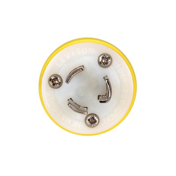 15 Amp 125 Volt Locking Plug, Industrial Grade, Grounding, NEMA L5-15P 2P-3W, Wetguard Watertight image number 2