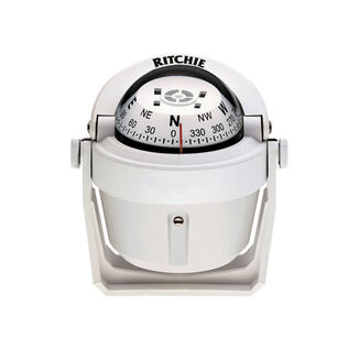 Bracket-Mount Explorer Compass, White Case, White Card