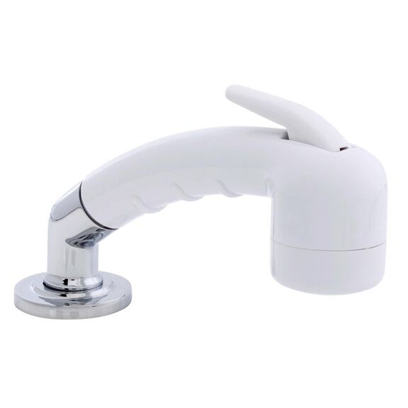 Deck-Mount Sprayer Small Arctic White Sprayer No Hook w/Elbow, 6' White Rubber Hose, Ultra-Low Profile Holder image number 0