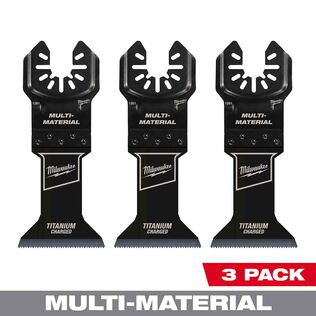 MILWAUKEE&reg; OPEN-LOK&trade; 1-3/4" TITANIUM CHARGED&trade; Bi-Metal Multi-Material Multi-Tool Blades, 3 Pack