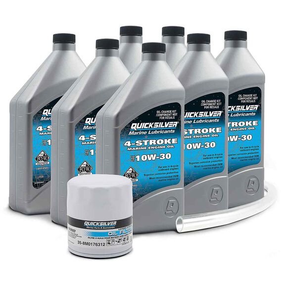 10W-30 Oil Change Kit for 175hp through 300hp 4-stroke Mercury V6 and V8 Outboards image number 0