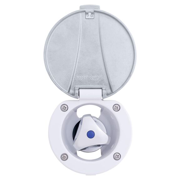 Trinidad Recessed Control Valve Cold Only, Arctic White Cup with Stainless Steel Lid, Chrome Trinidad Handle image number 1