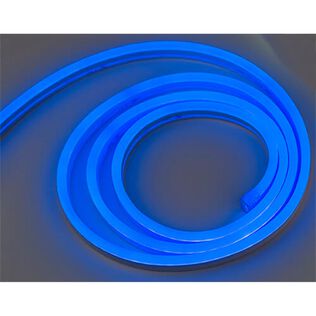 Neon LED Rope Light, Top Emitting, Blue, 12VDC, - 5/16" x 5/8" UV Resistant PVC, Cuttable Every 3.3"
