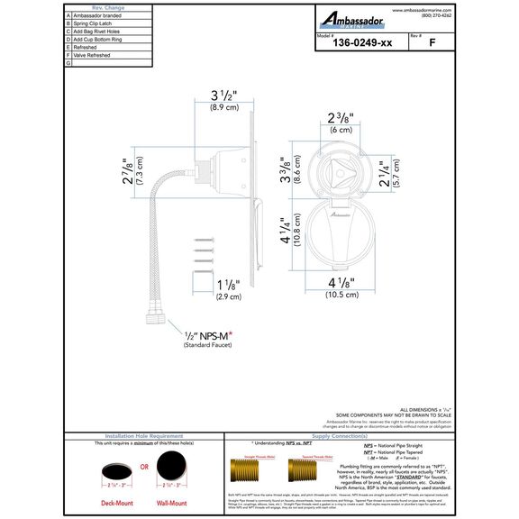 Trinidad Recessed Control Valve Cold Only, Arctic White Cup with Stainless Steel Lid, Chrome Trinidad Handle image number 3