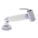 Deck-Mount Sprayer Hammer-Head Warm White Sprayer w/Elbow, 6' White Rubber Hose, Elite Holder image number 0