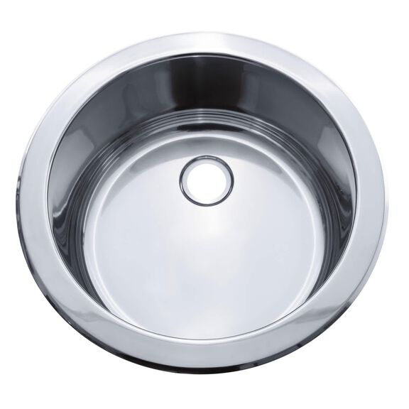 Cylinder Sink Ultra-Mirror Finish, 304 Stainless Steel, 2" Drain, SoundKOTE image number 1