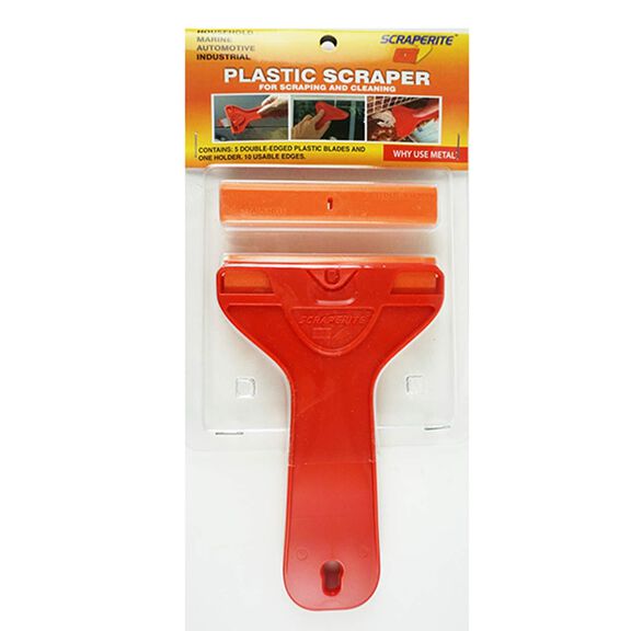 Wide Plastic Scraper with 5 Refillable Blades image number 0