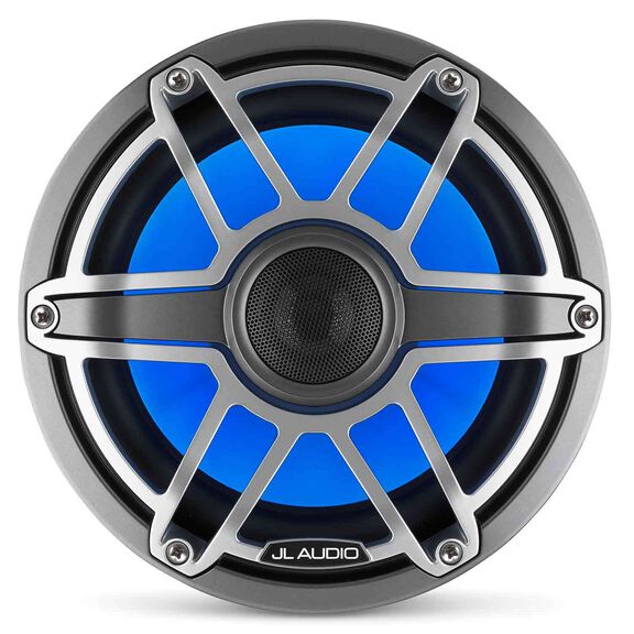 M6-880X-S-GmTi-i 8.8" Marine Coaxial Speakers, Gunmetal and Titanium Sport Grilles with RGB LED Lighting image number 0
