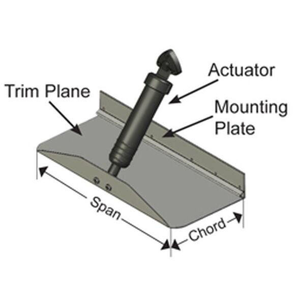 Trim Tab Kit, 42" x 9", Fits boats: 32' - 38' image number 0