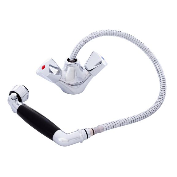 Trinidad Head/Shower Combo Faucet Classic Black Sprayer, 6' Stainless Steel Hose Chrome/Black image number 1