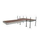 T-Shaped Aluminum Frame with Woodland Brown Decking Complete Dock Packages image number 1
