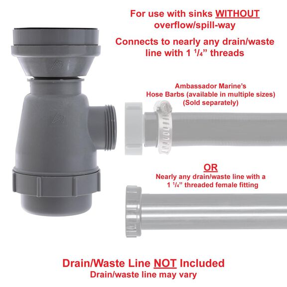 2" Drain, Trap Sink Drain, 1-1/4"-M Thread,  w/Strainer, w/Chain Stopper Brushed Finish image number 5